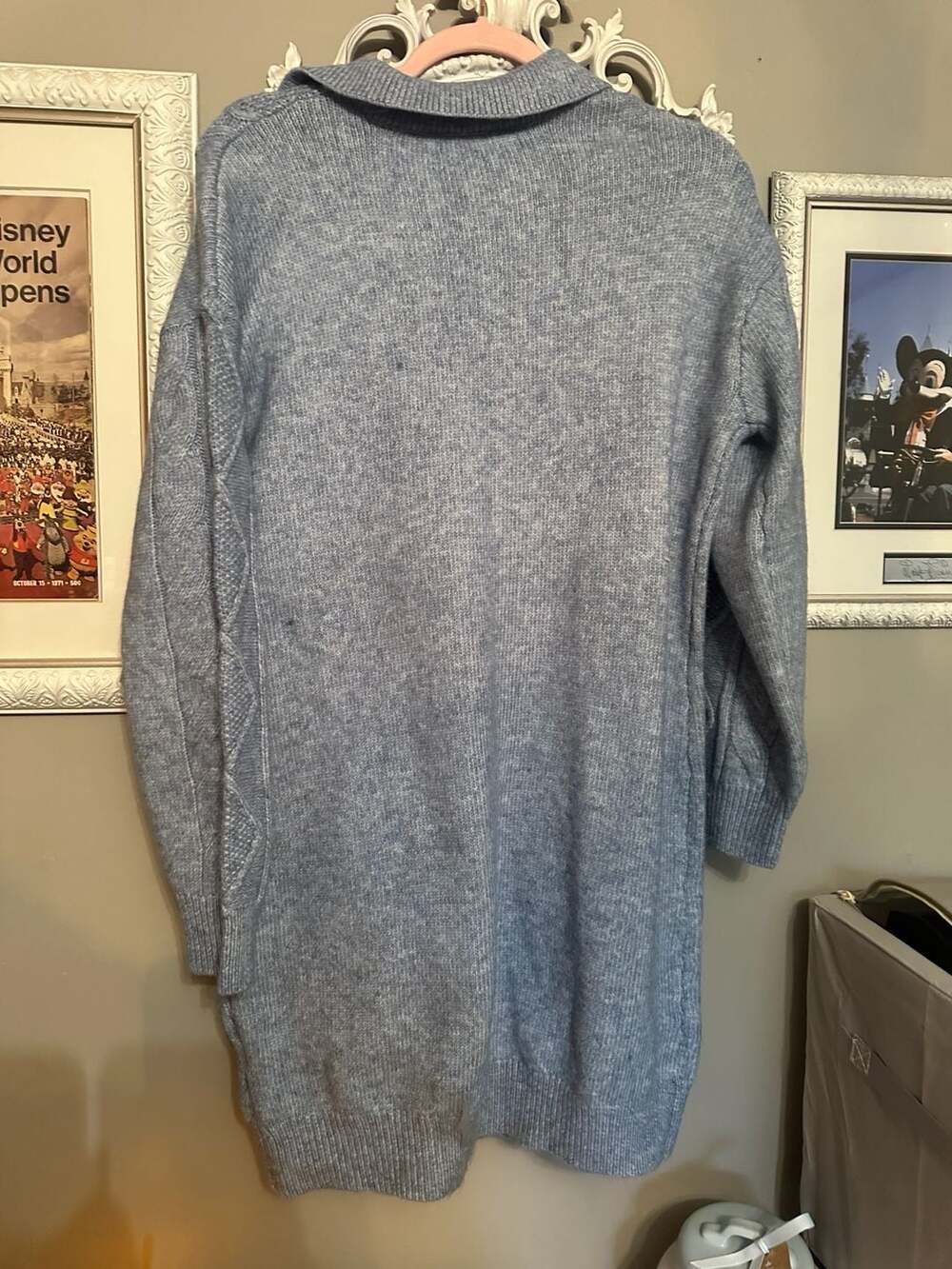 Market & Spruce Cable Knit Collared Sweater Dress Blue Size XL - Picture 6 of 6